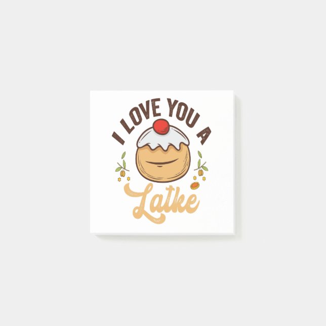 i Liebe du ein Latke Funny jwish Hanukkah Brot Post-it Klebezettel (Vorderseite)