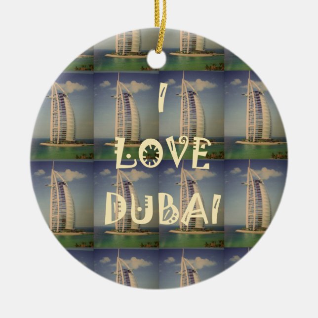 I Liebe Dubai Keramik Ornament (Vorne)