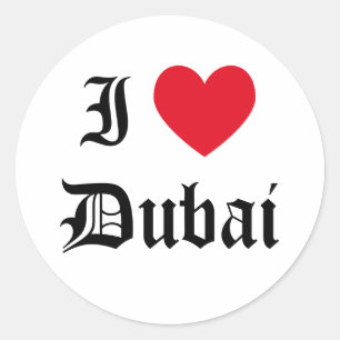 I Liebe Dubai Runder Aufkleber