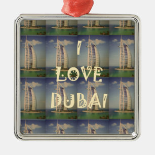 I Liebe Dubai Silbernes Ornament