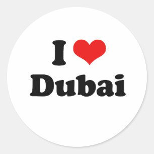 I Liebe-Dubai-T-Shirt Runder Aufkleber