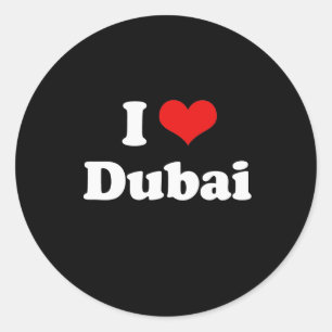 I Liebe Dubai Tshirt Runder Aufkleber
