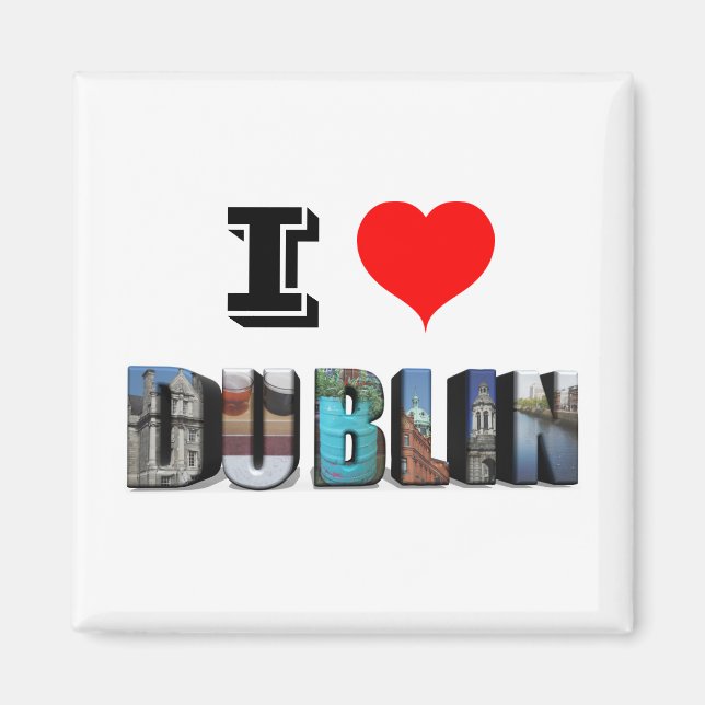 I Liebe Dublin Irland 3D Travel Foto Magnet (Vorne)