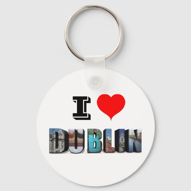 I Liebe Dublin Irland 3D Travel Foto Schlüsselanhänger (Vorderseite)
