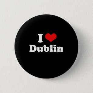 I Liebe-Dublin-T-Shirt Weiß-T-Shirt Button