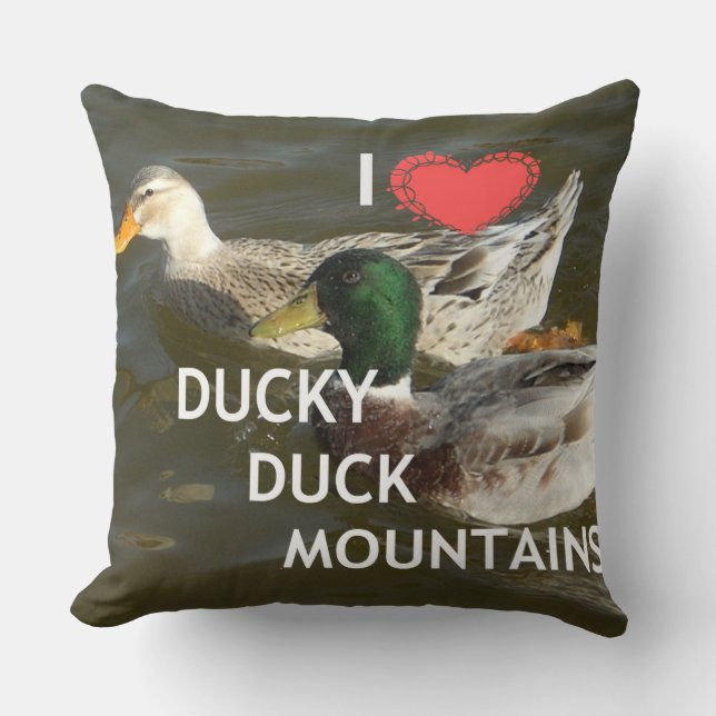 I Liebe Duck Duck Mountain Pillows Kissen (Vorderseite)
