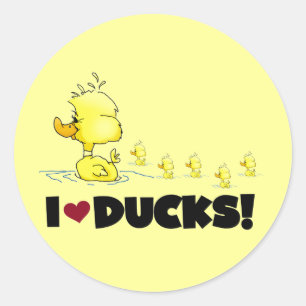 I Liebe Ducks Tshirts und Geschenke Runder Aufkleber
