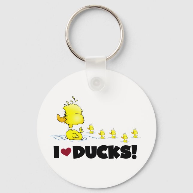 I Liebe Ducks Tshirts und Geschenke Schlüsselanhänger (Vorderseite)