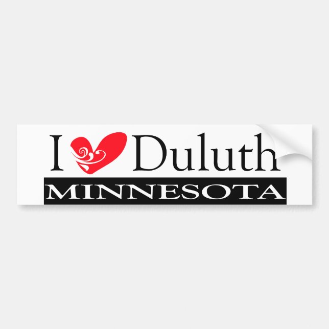 I Liebe Duluth Minnesota Autoaufkleber (Vorne)