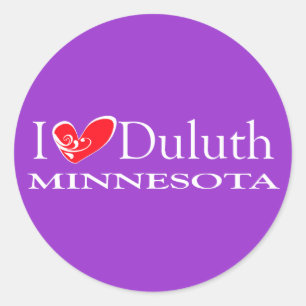 I Liebe Duluth Minnesota Runder Aufkleber