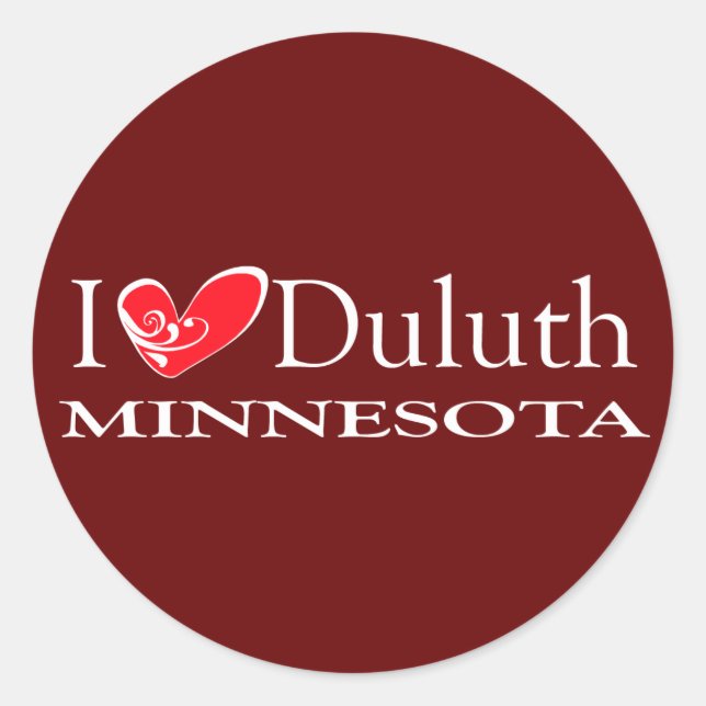 I Liebe Duluth Minnesota Runder Aufkleber (Vorderseite)