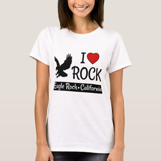 I Liebe Eagle Rock California Rotes Herz T-Shirt (Vorderseite)