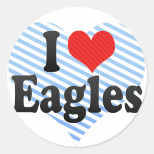 I Liebe Eagles Runder Aufkleber