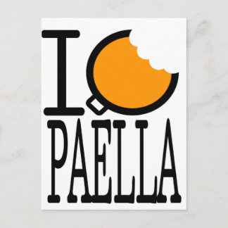 I Liebe eat paella Postkarte