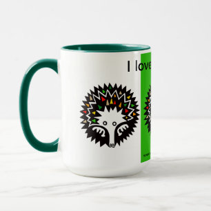I Liebe ECHIDNAS - Natur - Wildtiere - Grün Tasse