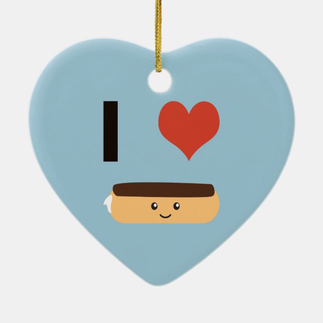 I Liebe Eclairs Keramik Ornament (Hinten)
