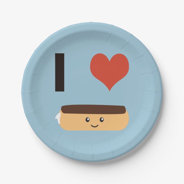 I Liebe Eclairs Pappteller (Vorderseite)