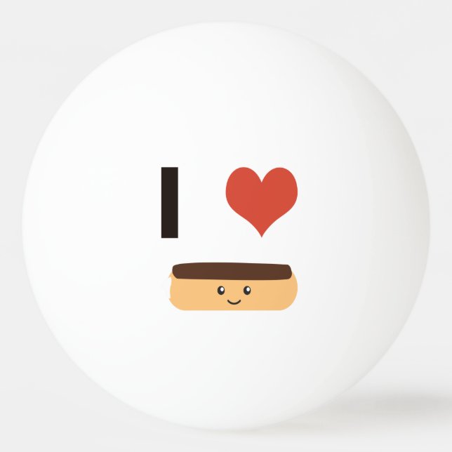 I Liebe Eclairs Tischtennisball (Vorderseite)