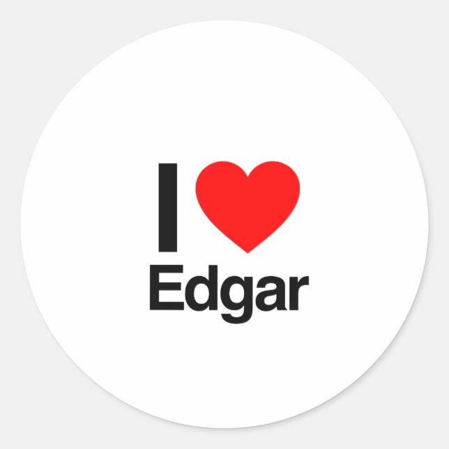 i Liebe edgar Runder Aufkleber (Vorderseite)