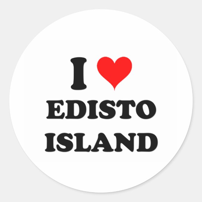 I Liebe Edisto Runder Aufkleber (Vorderseite)