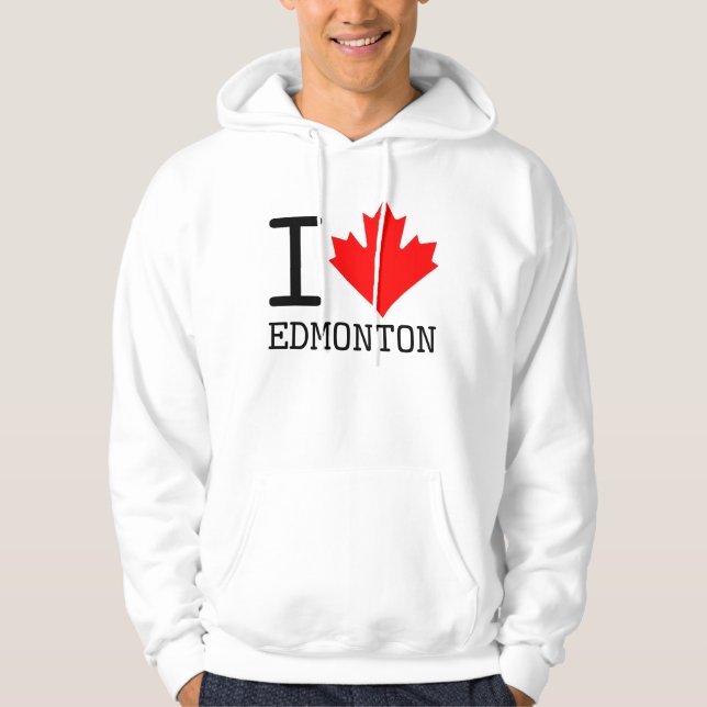 I Liebe Edmonton, Alberta Canada Maple Leaf Hoodie (Vorderseite)