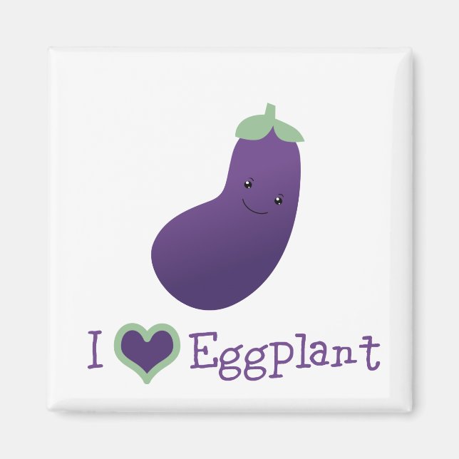 I Liebe Eggplant Magnet (Vorne)