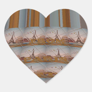 I Liebe Eiffelturm Paris Mit Liebe blauer Himmel c Herz-Aufkleber