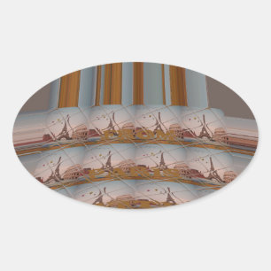 I Liebe Eiffelturm Paris Mit Liebe blauer Himmel c Ovaler Aufkleber