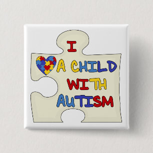 I Liebe ein Kind mit Autismus Button
