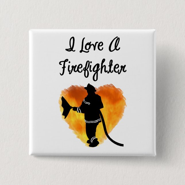 I Liebe eines Feuerwehrmanns Button (Vorderseite)