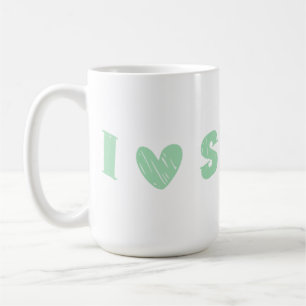 I Liebe Einfach" Minimalistisches Textdesign grün Kaffeetasse