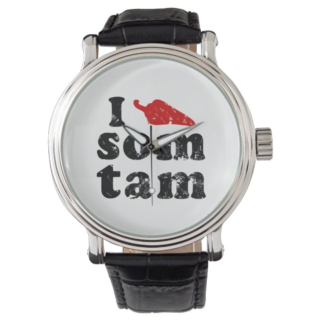 I Liebe einige Tam Thai Isan Lao Food Armbanduhr (Vorderseite)