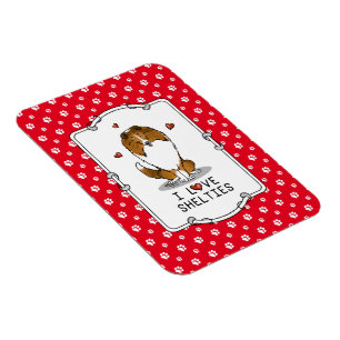 I Liebe (Einzel-2) Shetland Sheepdogs Niedlich Magnet