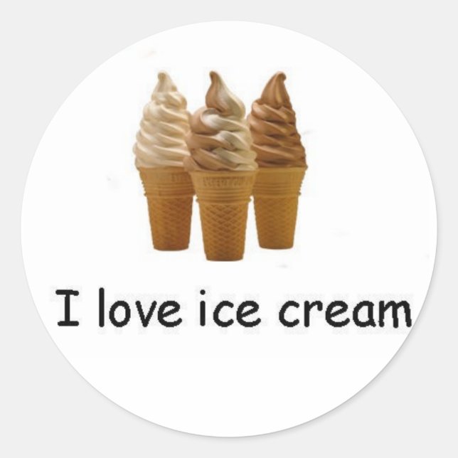 I Liebe Eis 3 Conces Aufkleber (Vorderseite)