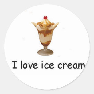 I Liebe Eis Banana Split Aufkleber
