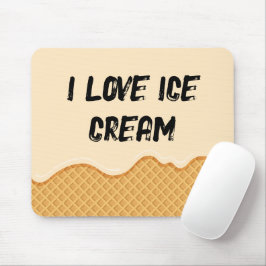 I Liebe Eis lustigen niedlichen Spaß Einzigartig M Mousepad