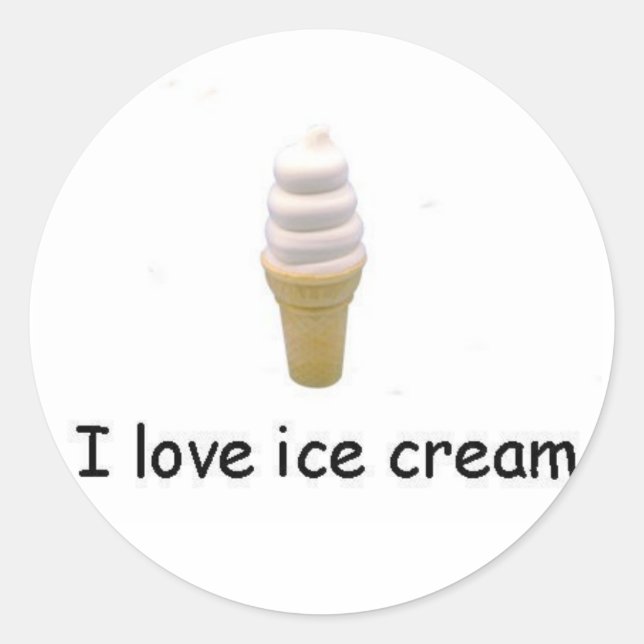 I Liebe Eis Vanilla Drehung Aufkleber (Vorderseite)