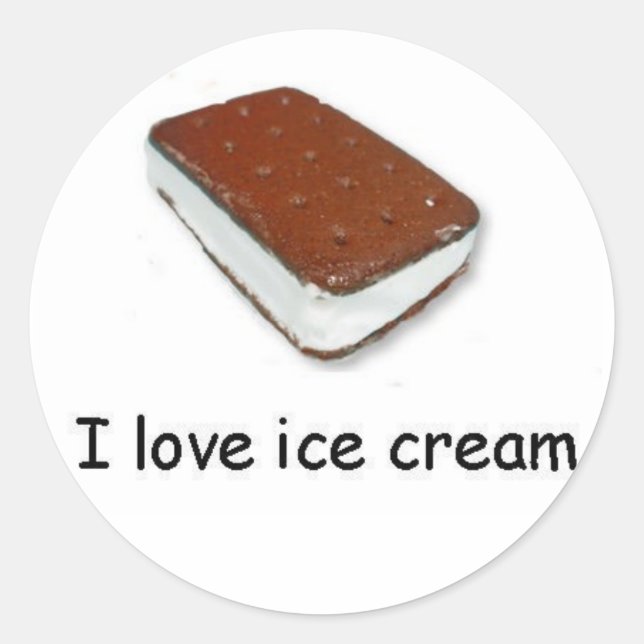 I Liebe Eis Vanilla Sandwich Aufkleber (Vorderseite)