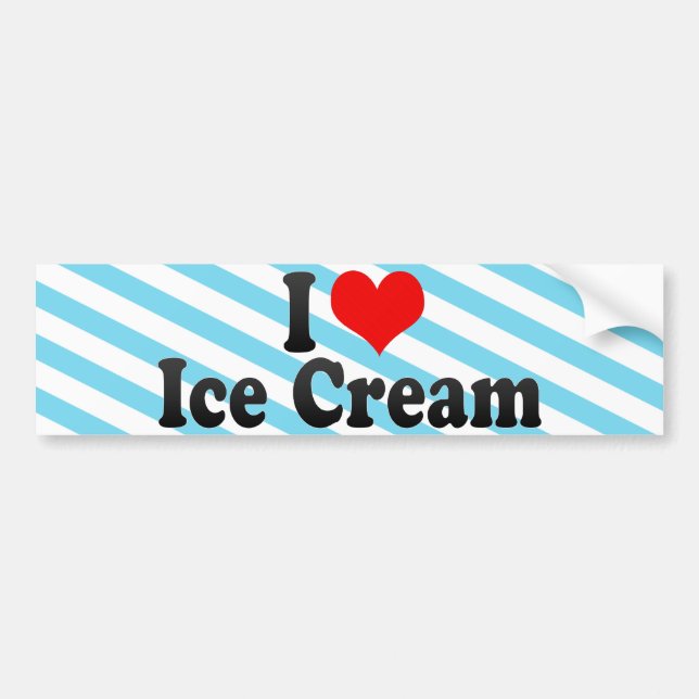 I Liebe-Eiscreme Autoaufkleber (Vorne)