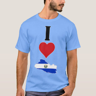 I Liebe El Salvador Vertikal I Herzenlandflagge T-Shirt