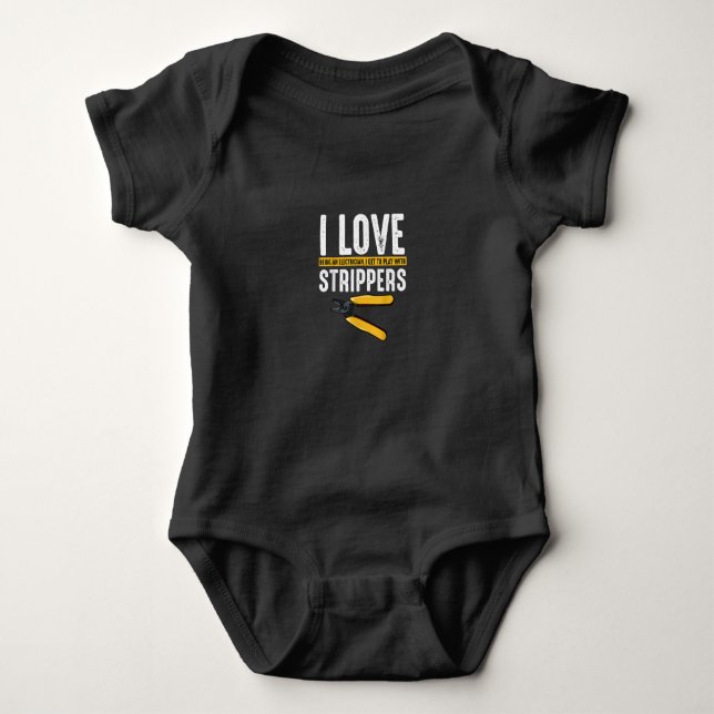 I Liebe Electrician Electrical Funny Baby Strampler (Vorderseite)