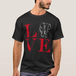 I Liebe Elefanten - Dunkles farbiges T-Shirt