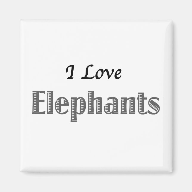 I Liebe Elefanten Magnet (Vorne)