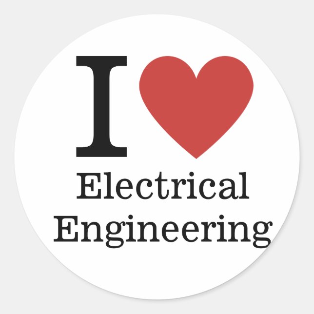 I ❤️ Liebe Elektrotechnik Runder Aufkleber (Vorderseite)