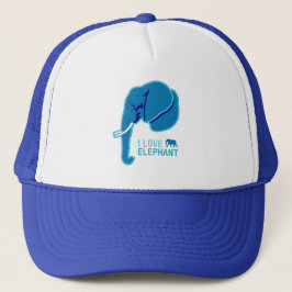I Liebe Elephant (Seitenwand) Truckerkappe