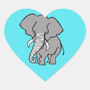 I Liebe ELEPHANTS - Wildtiere - Natur Herz-Aufkleber