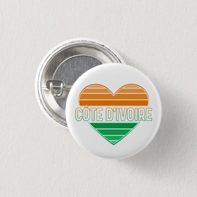 I Liebe Elfenbeinküste, Côte d'Ivoire Button (Vorne & Hinten)