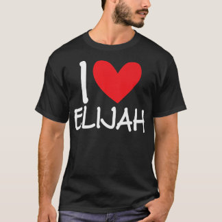 I Liebe Elijah Name Herz Personalisierten Männer T T-Shirt