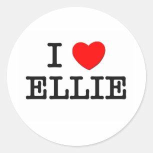 I Liebe Ellie Runder Aufkleber