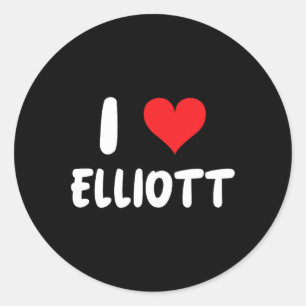 I Liebe Elliott - Herz Runder Aufkleber